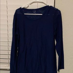 medium navy blue t-shirt like long sleeves too